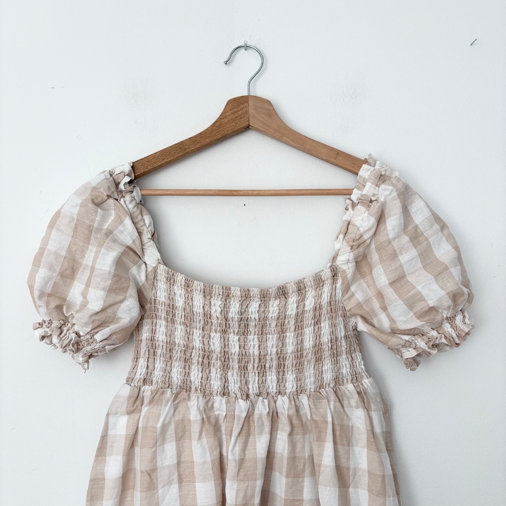 House of Harlow linen gingham mini dress - Picture 4 of 6
